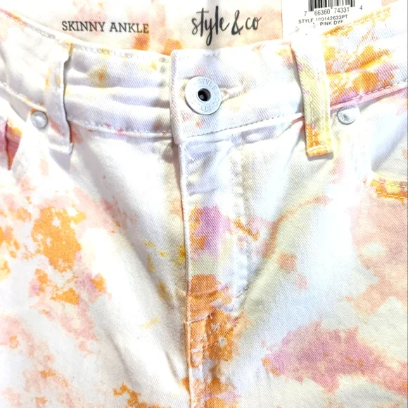 Style & Co. Jeans womes Pink camo tie dye 2 sizes - Picture 9 of 9
